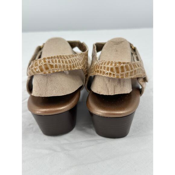 SAS Womens Comfort Shoes Suntimer Sandals Size 10 Beige Animal Print Slingback - Picture 5 of 10
